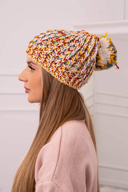 Шапка с помпон Мария K335