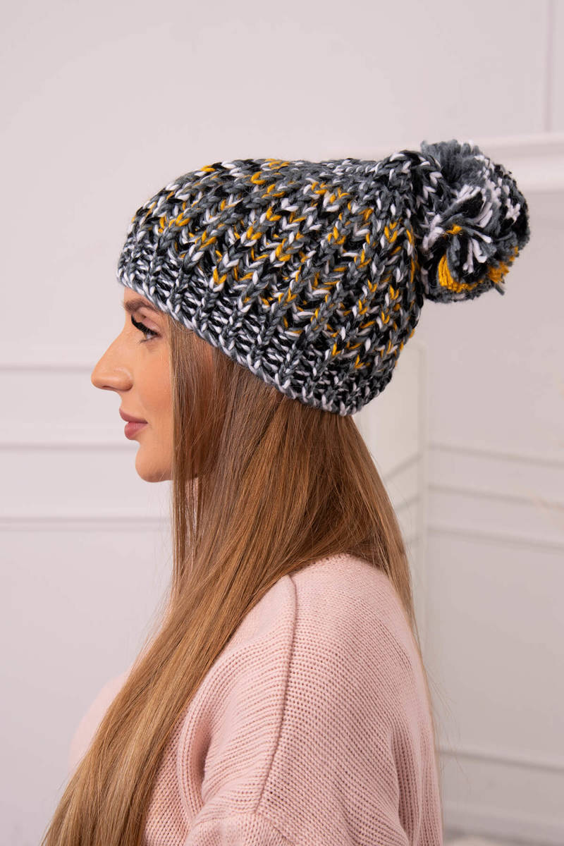 Шапка с помпон Мария K335