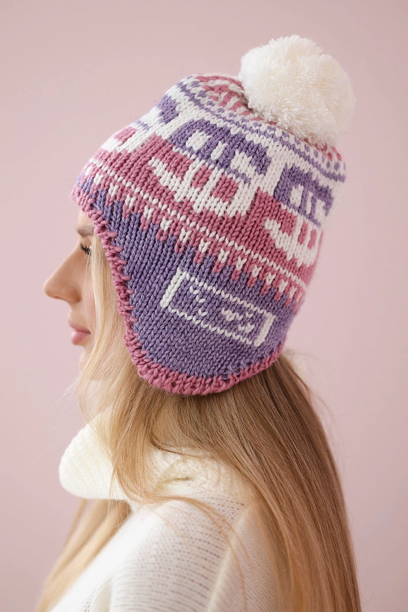 Шапка с помпон Rosa K368