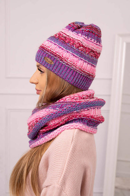 Дамски комплект от шапка с полар и шал Феликса K411