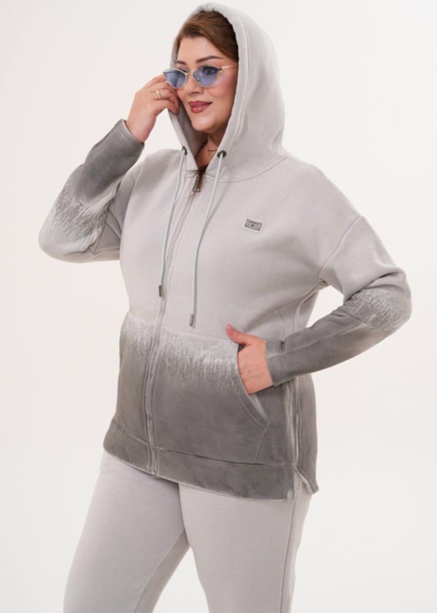 Ватиран комплект от суитшърт с панталони Карина