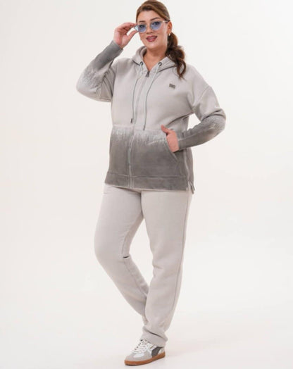 Ватиран комплект от суитшърт с панталони Карина