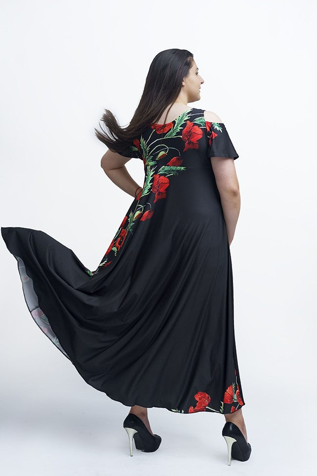 Дълга рокля с къс ръкав Киара