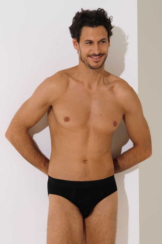 Комплект от 2 бр. мъжки памучни слипове в черно Lisca Hermes Men 032034-02