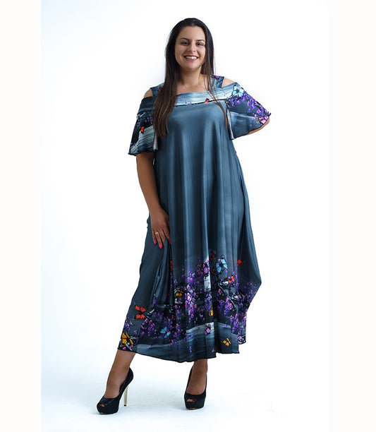 Дълга лятна рокля с пеперуди Криси