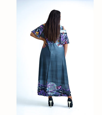 Дълга лятна рокля с пеперуди Криси