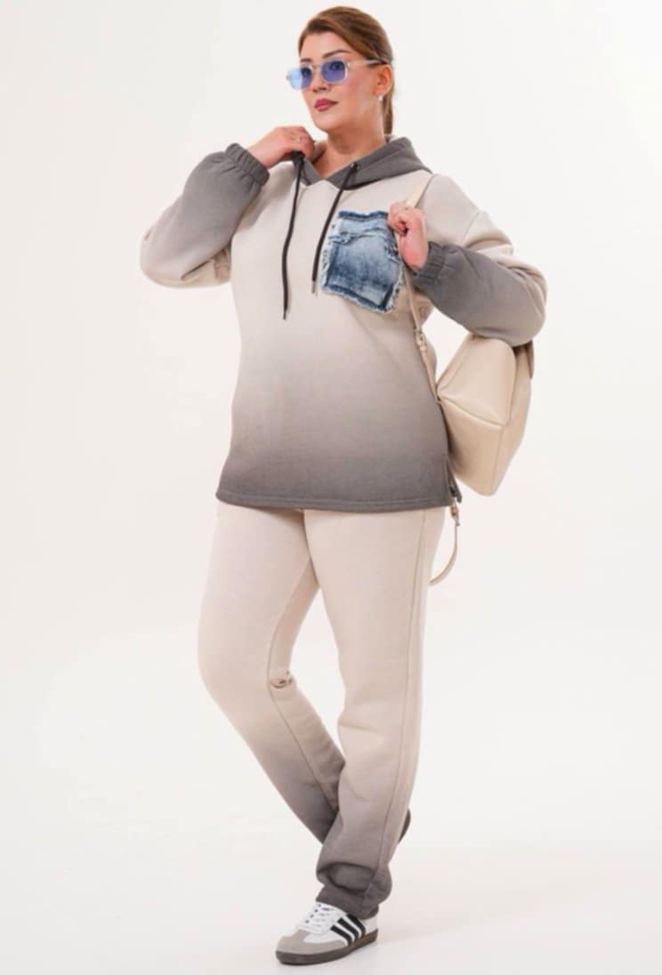 Ватиран комплект от суитшърт с панталони Маша