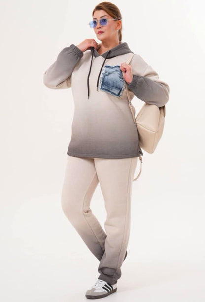 Ватиран комплект от суитшърт с панталони Маша