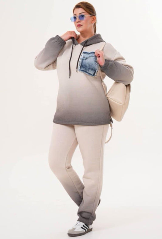 Ватиран комплект от суитшърт с панталони Маша