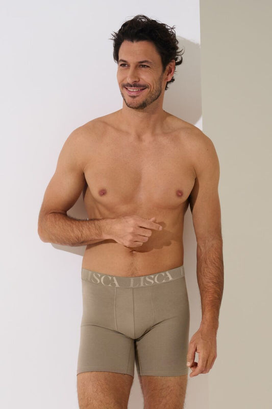 Мъжки боксерки с удължени крачоли в сиво кафяво Lisca Odysseus Men 032040-S4