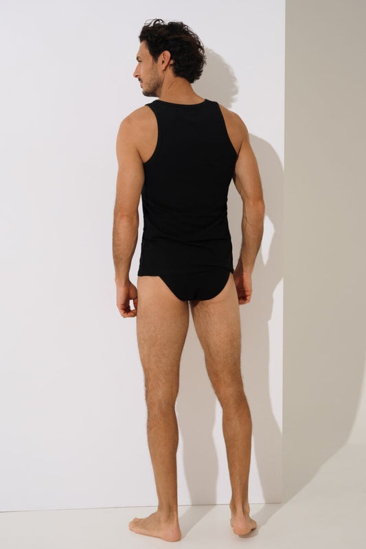 Мъжки памучен потник в черно Lisca Hermes Men 031009-02