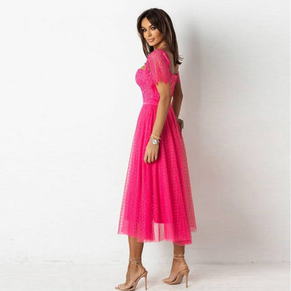 Дълга рокля от тюл и дантела NPA-8041