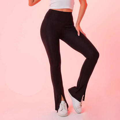 Черен чарлстон панталон с цепки OG-435