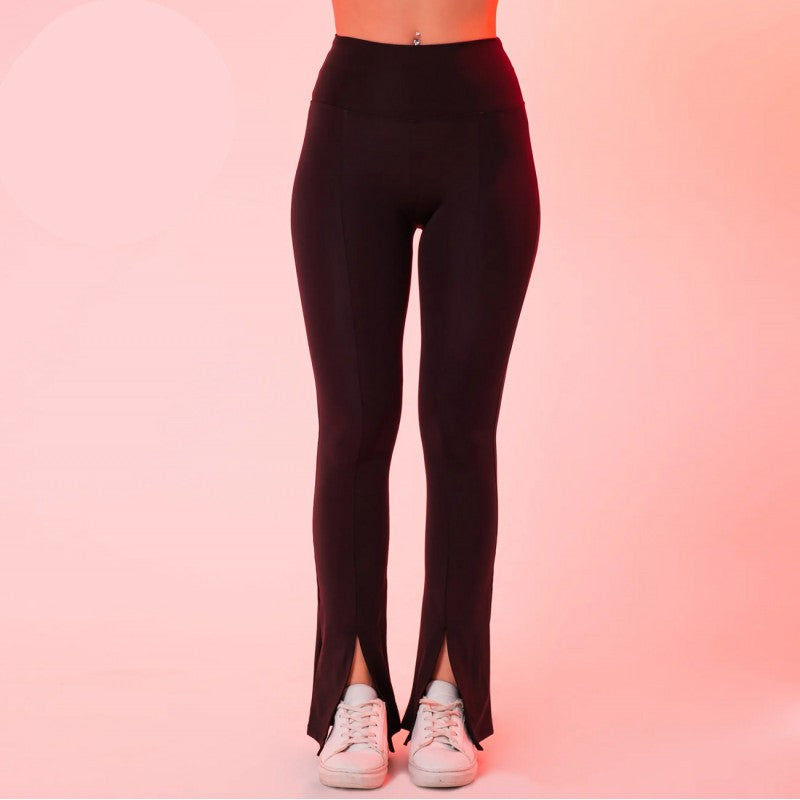 Черен чарлстон панталон с цепки OG-435