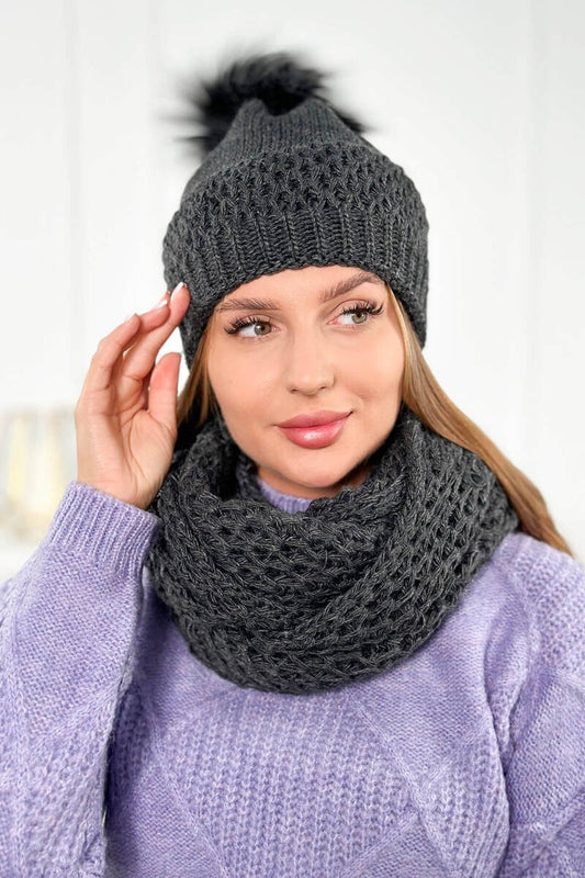 Дамски комплект шапка с шал PLK4