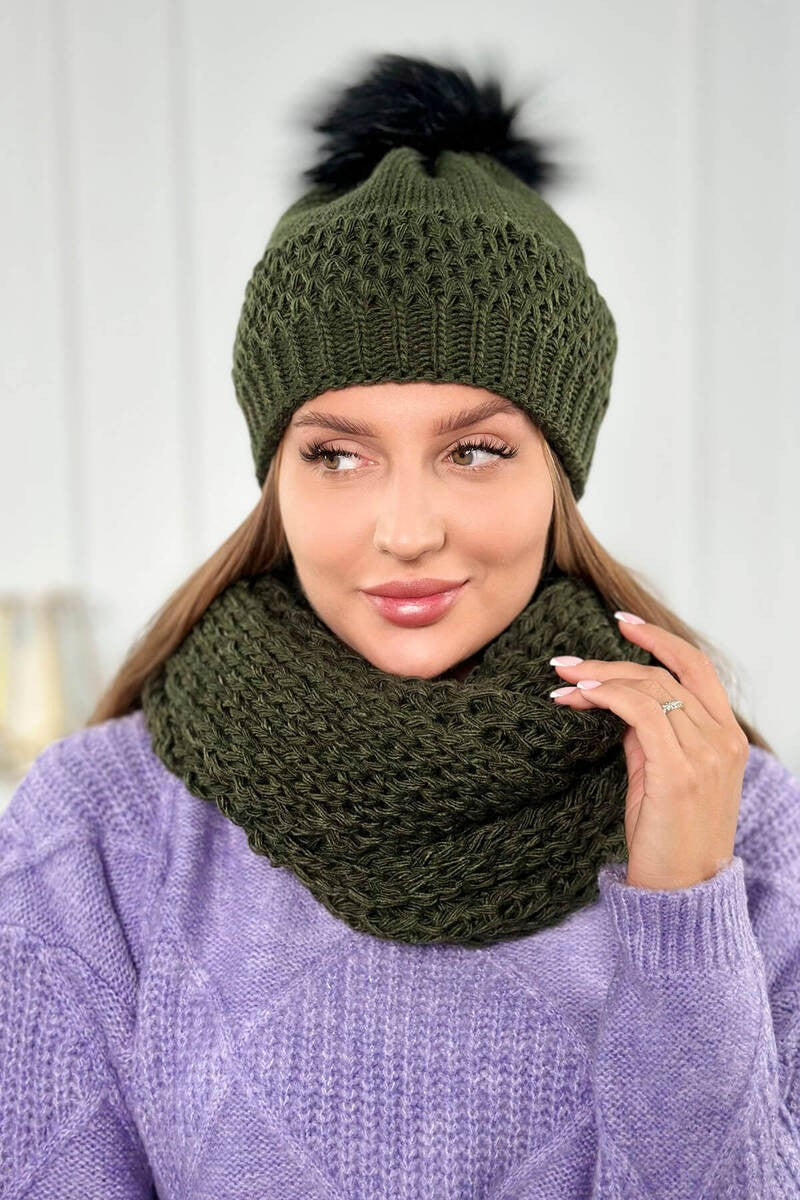 Дамски комплект шапка с шал PLK4