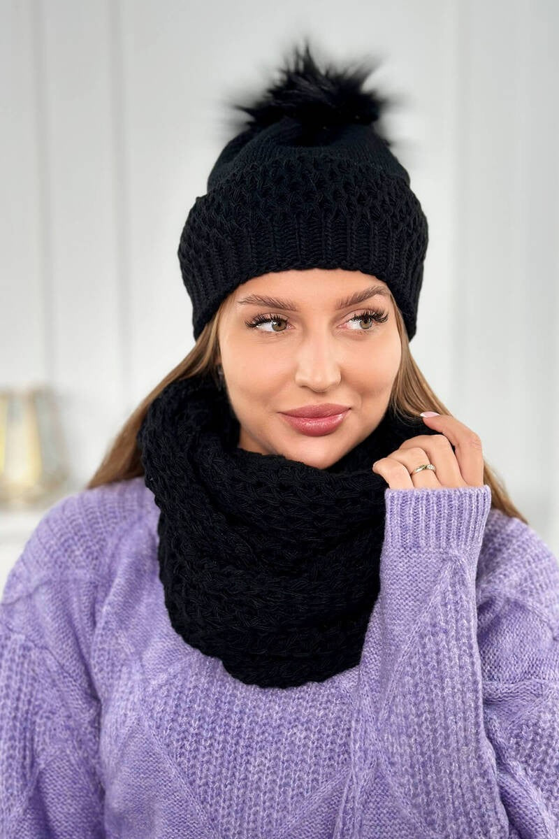 Дамски комплект шапка с шал PLK4