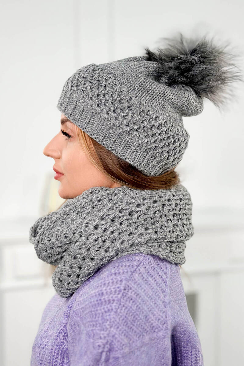 Дамски комплект шапка с шал PLK4