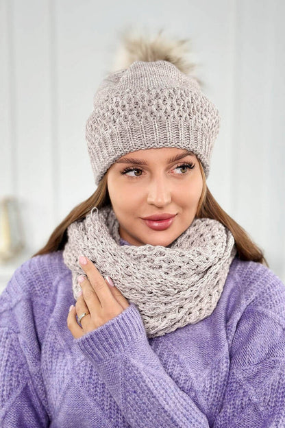 Дамски комплект шапка с шал PLK4