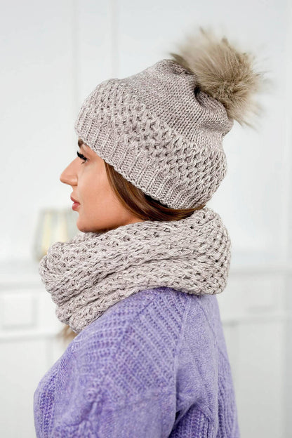 Дамски комплект шапка с шал PLK4