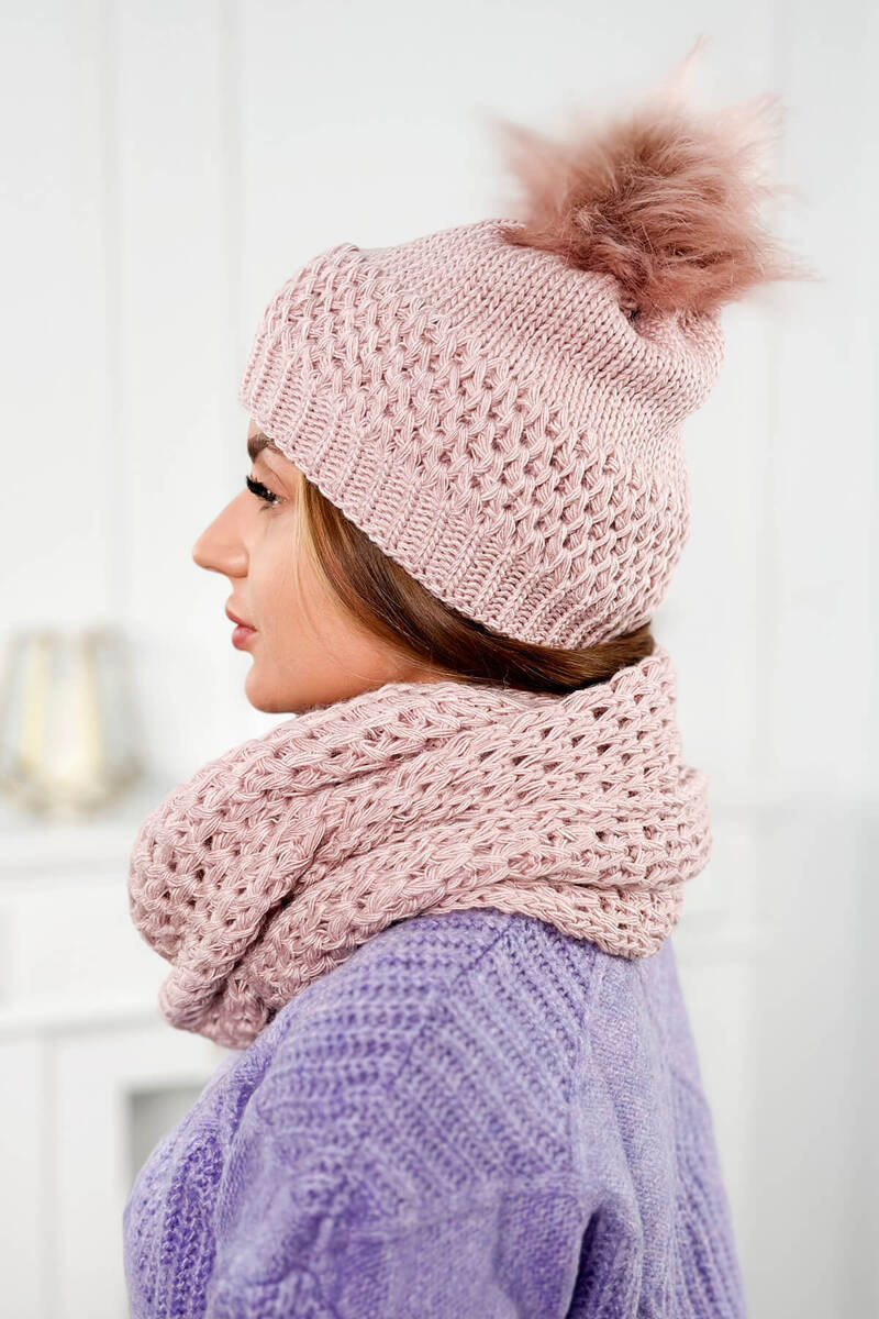 Дамски комплект шапка с шал PLK4