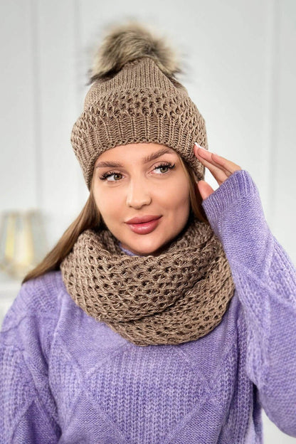 Дамски комплект шапка с шал PLK4