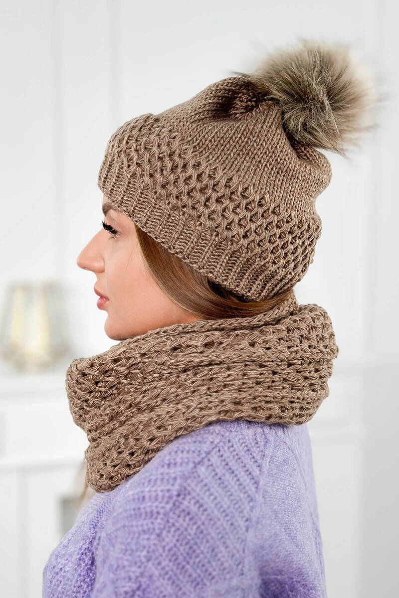 Дамски комплект шапка с шал PLK4