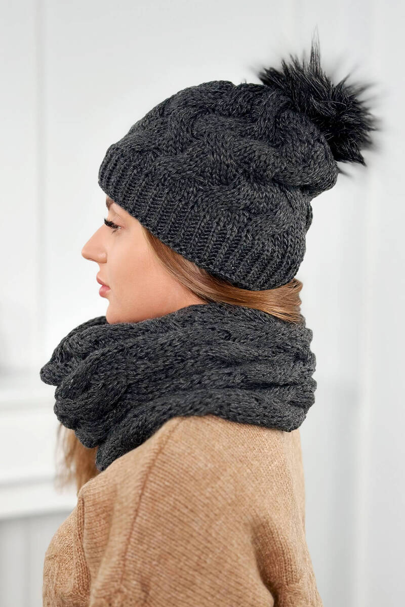 Дамски комплект от шапка и шал PLK5