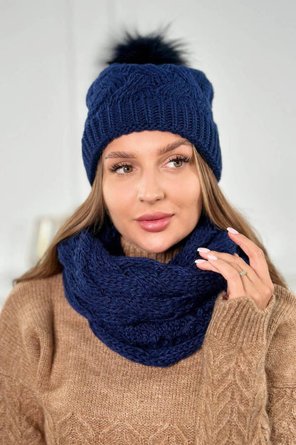 Дамски комплект от шапка и шал PLK5