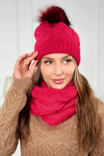 Дамски комплект от шапка и шал PLK5