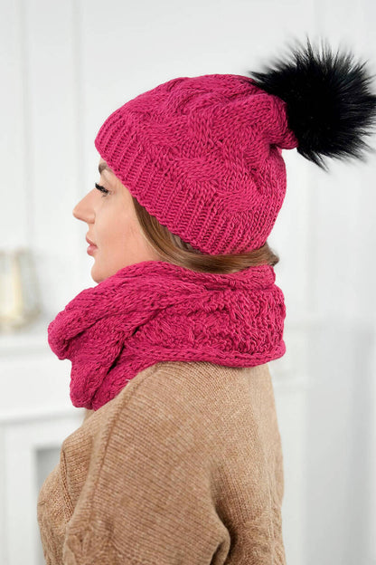 Дамски комплект от шапка и шал PLK5