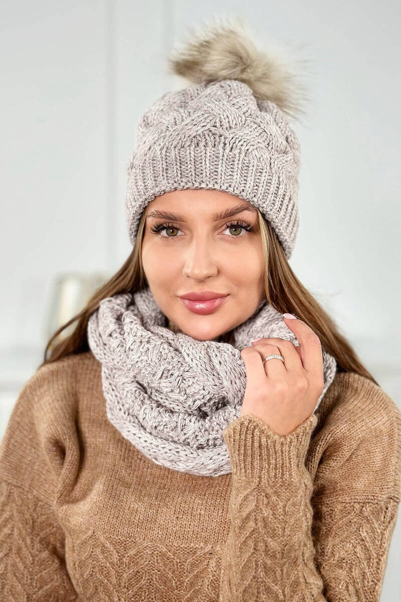 Дамски комплект от шапка и шал PLK5