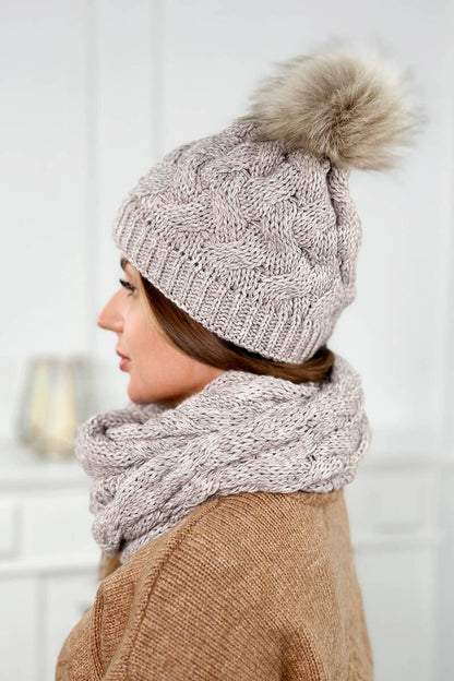 Дамски комплект от шапка и шал PLK5