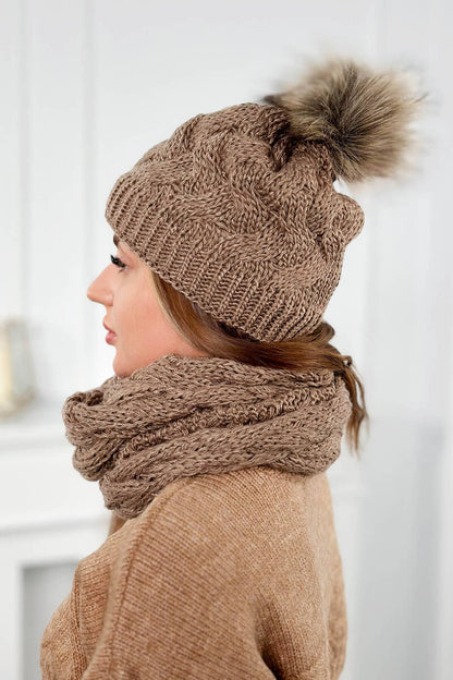 Дамски комплект от шапка и шал PLK5