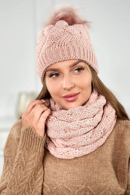 Дамски комплект от шапка и шал PLK5