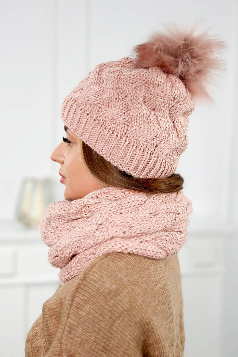 Дамски комплект от шапка и шал PLK5