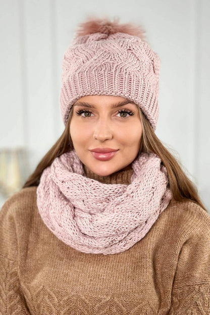 Дамски комплект от шапка и шал PLK5