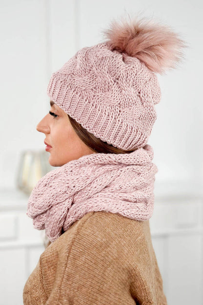 Дамски комплект от шапка и шал PLK5