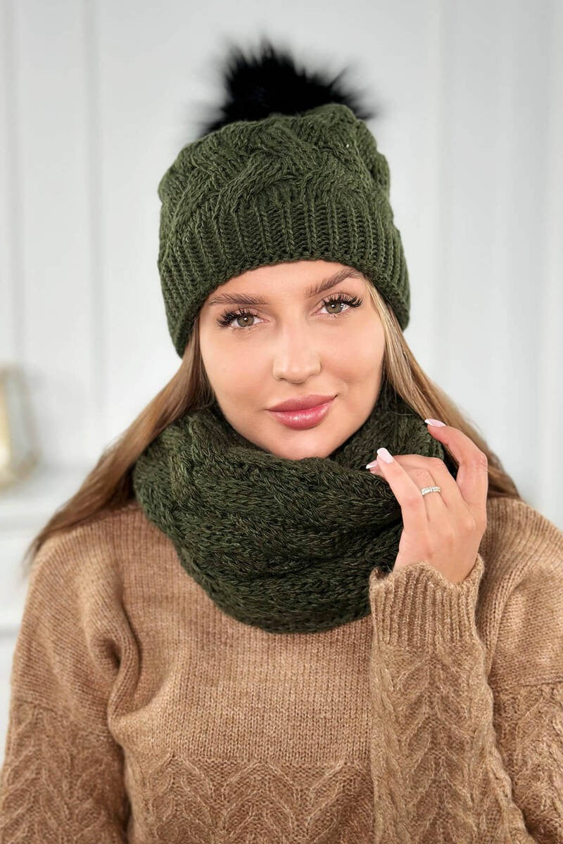 Дамски комплект от шапка и шал PLK5