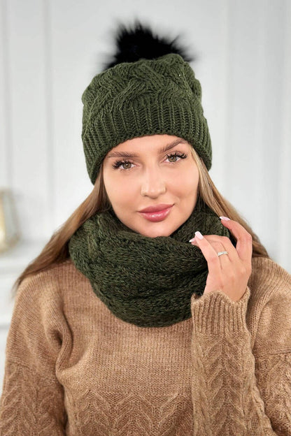 Дамски комплект от шапка и шал PLK5