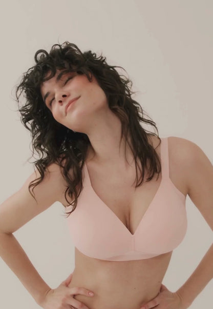 Лазерно изрязан сутиен с оформени чаши без банели Naturana 5232  – Розов