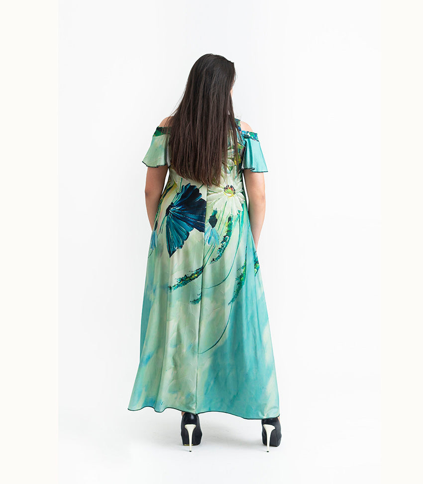 Дълга рокля с къси ръкави Соня